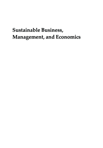 Sustainable Business, Management, and Economics